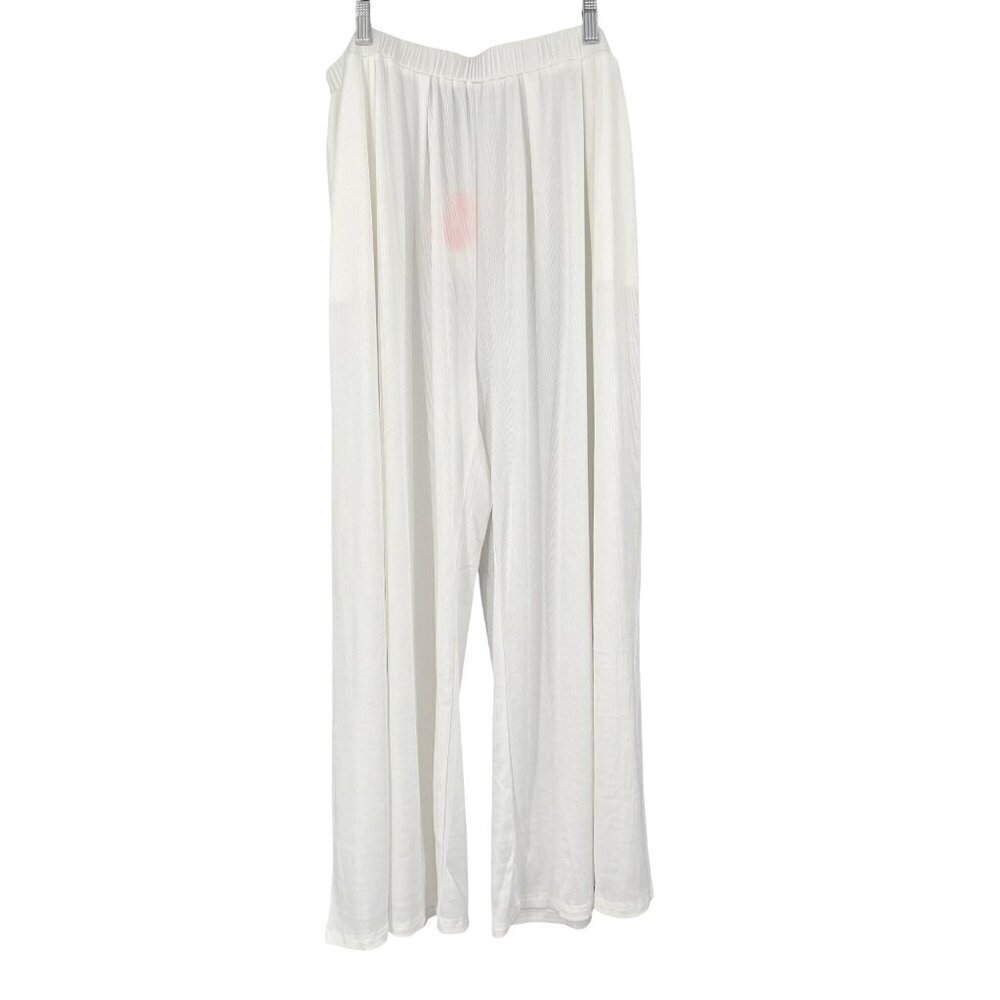 Cider Womens White Wide-Leg‎ Pants 2XL